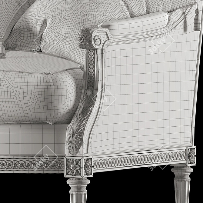 Elegant Kosovart Louis Armchair 3D model image 3