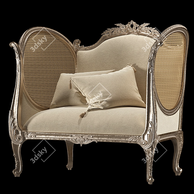 Elegant Kosovart Louis Armchair 3D model image 4