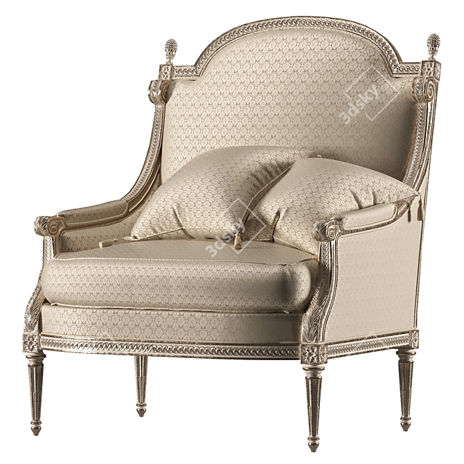 Elegant Kosovart Louis Armchair 3D model image 8