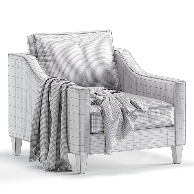 Paidge Velvet and Leather Chair: Elegant and Versatile 3D model image 7