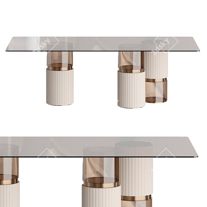 Carpanese Home Imperial S | Bronze Glass Top Table 3D model image 1