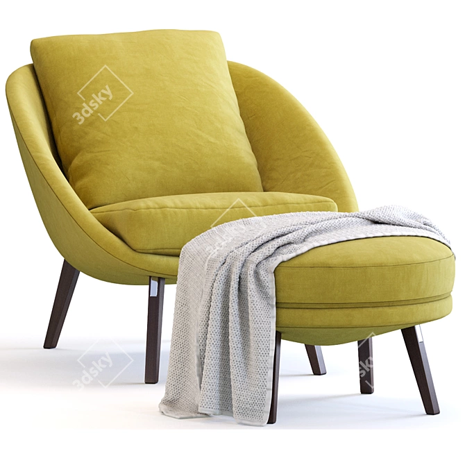 Minotti Lido Chair: Contemporary Elegance 3D model image 1