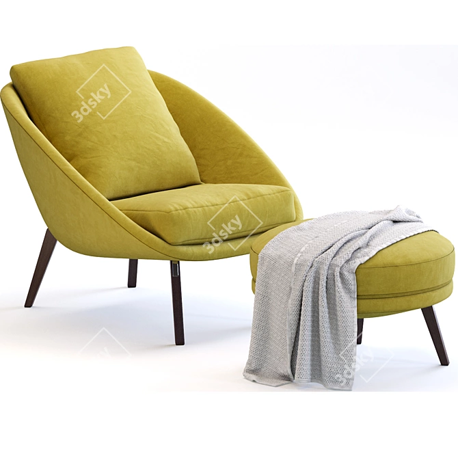 Minotti Lido Chair: Contemporary Elegance 3D model image 5