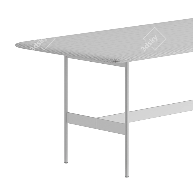 Modern Wood and Metal Dining Table 3D model image 5