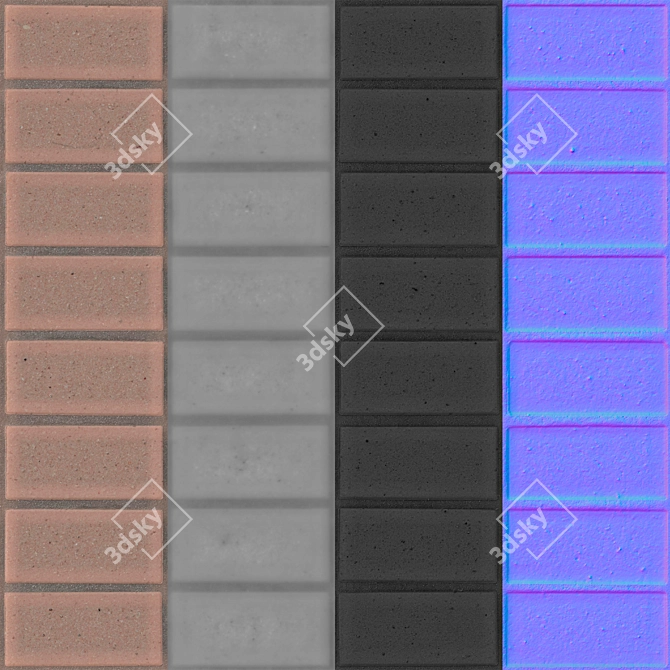  3D Red Tile Material 3D model image 4