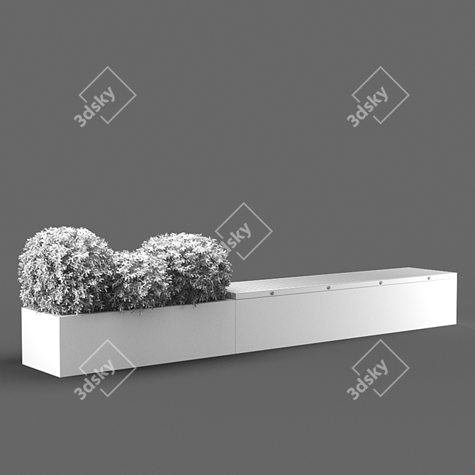 Sturdy 4m Bench with High Poly Count 3D model image 3