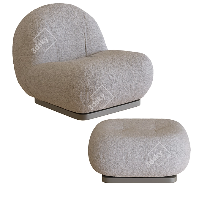 Elegant Pacha Lounge Chair 3D model image 2