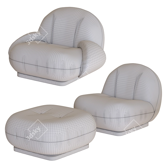 Elegant Pacha Lounge Chair 3D model image 5