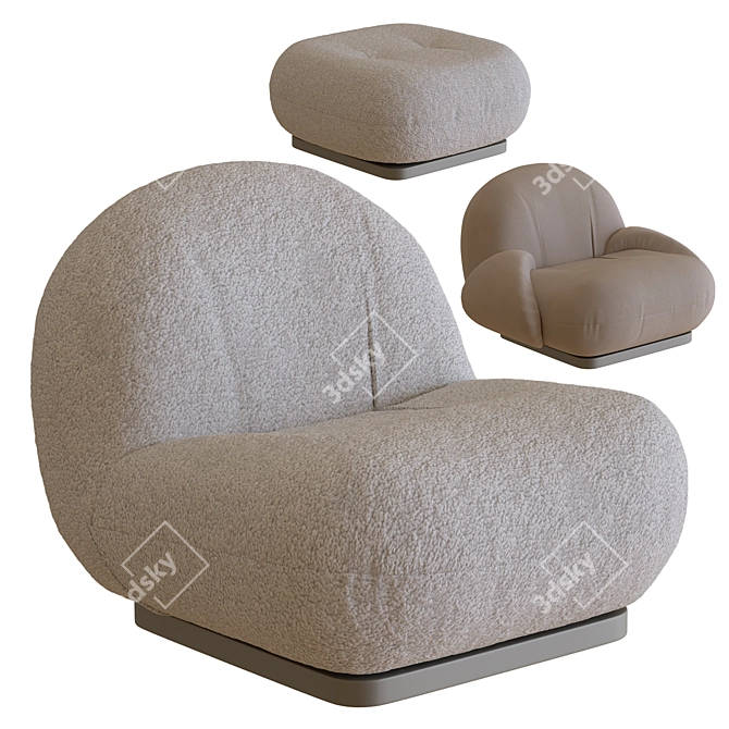 Elegant Pacha Lounge Chair 3D model image 6