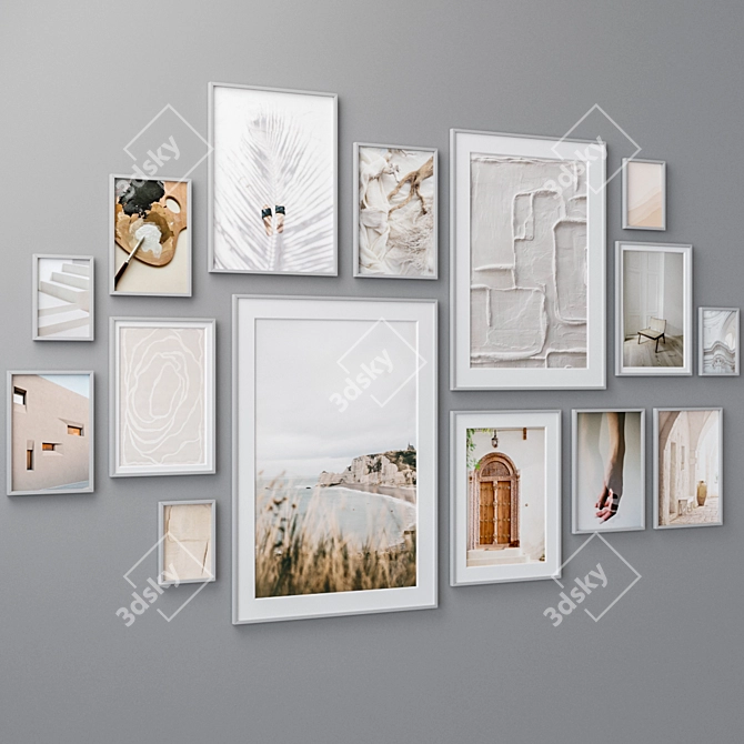 Vintage Wall Art Set: 1660 Paintings 3D model image 3