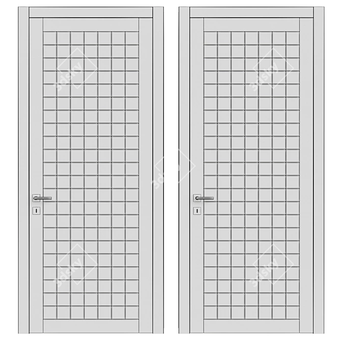 Modern Double Swing Door 3D model image 2