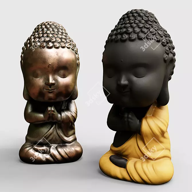 Zen Baby Buddha Figurine 3D model image 1