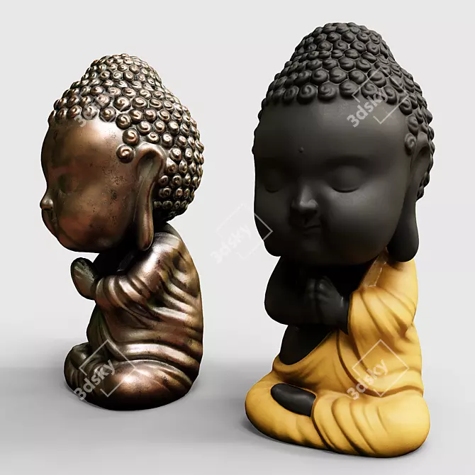 Zen Baby Buddha Figurine 3D model image 2