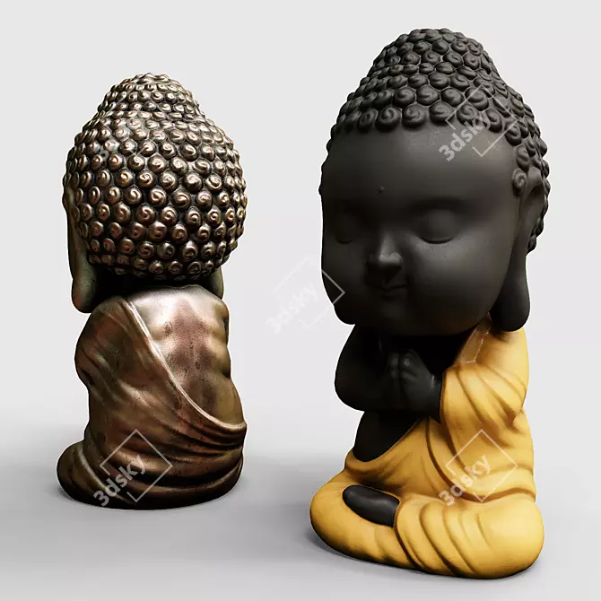 Zen Baby Buddha Figurine 3D model image 3