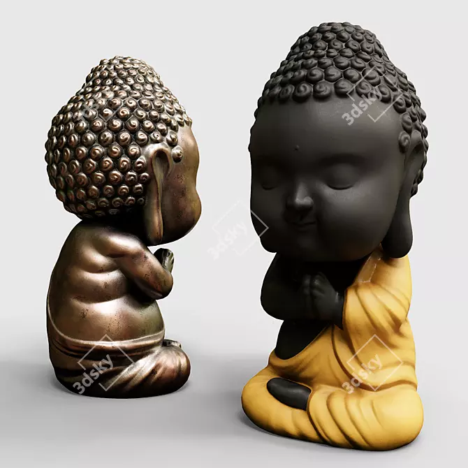 Zen Baby Buddha Figurine 3D model image 4