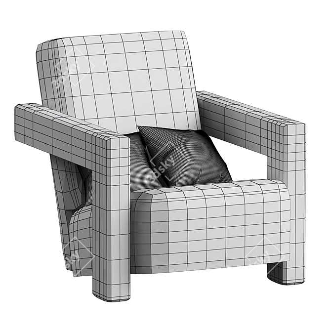 Modern Utrecht Armchair: Comfort and Style 3D model image 4