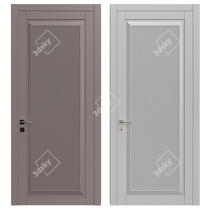 Modern Poly Door: 161 3D model image 1