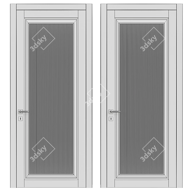 Modern Poly Door: 161 3D model image 2