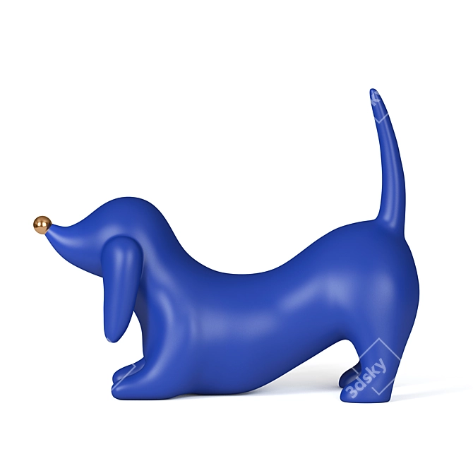 Elegant Durbin Dog Sculpture 3D model image 2