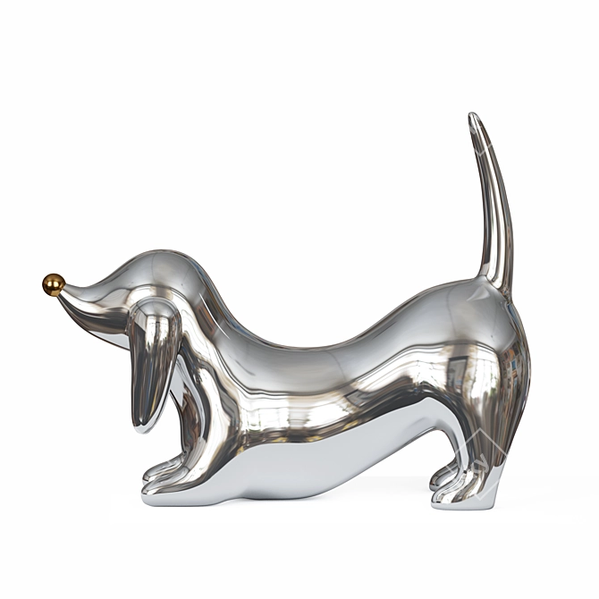 Elegant Durbin Dog Sculpture 3D model image 3