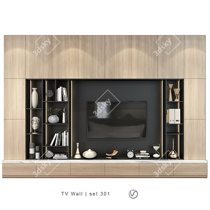 Modern TV Wall Set | LG-KTV123 3D model image 4