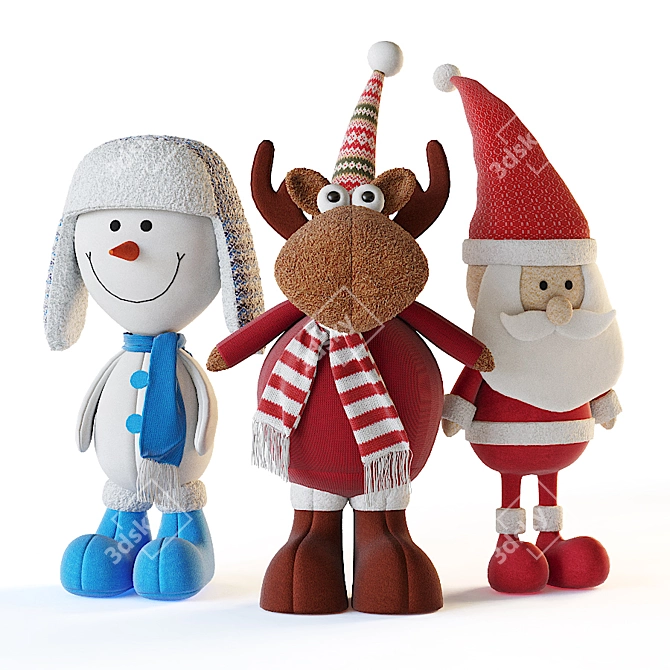 Festive Plush Toys 3D model image 1