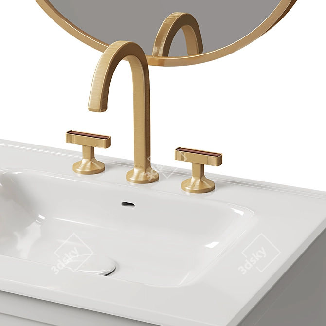 Elegant Tiffany Bathroom Vanity 3D model image 2