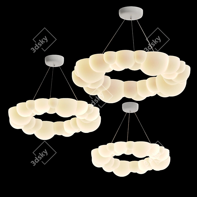 Modern Bubble Chandelier: ODDLY Lamp 3D model image 2