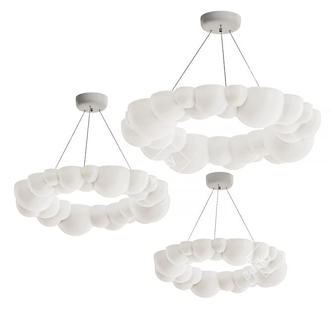 Modern Bubble Chandelier: ODDLY Lamp 3D model image 3