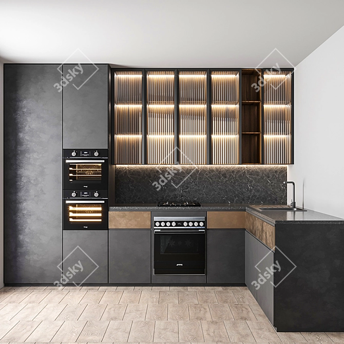 3ds Max 2016 Corona 6: Seamless Kitchen Design 3D model image 1