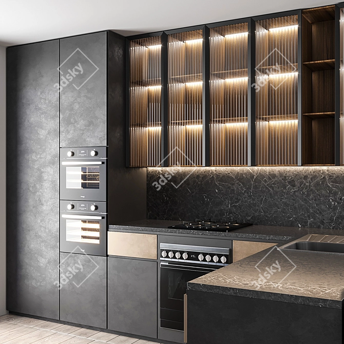 3ds Max 2016 Corona 6: Seamless Kitchen Design 3D model image 2