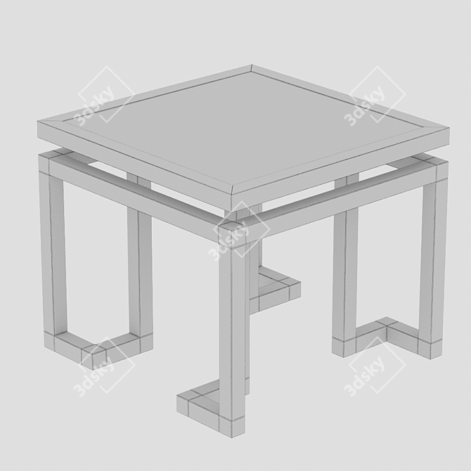 Elegant Black Glass Side Table 3D model image 3