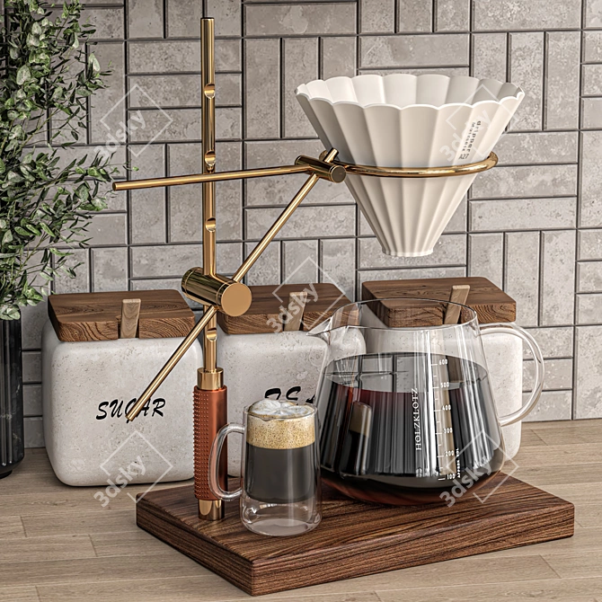 Modern Kitchen Accessory Set 3D model image 2