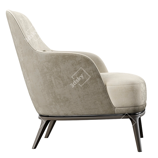 Modern Poly M Armchair - Compact and Stylish 3D model image 3