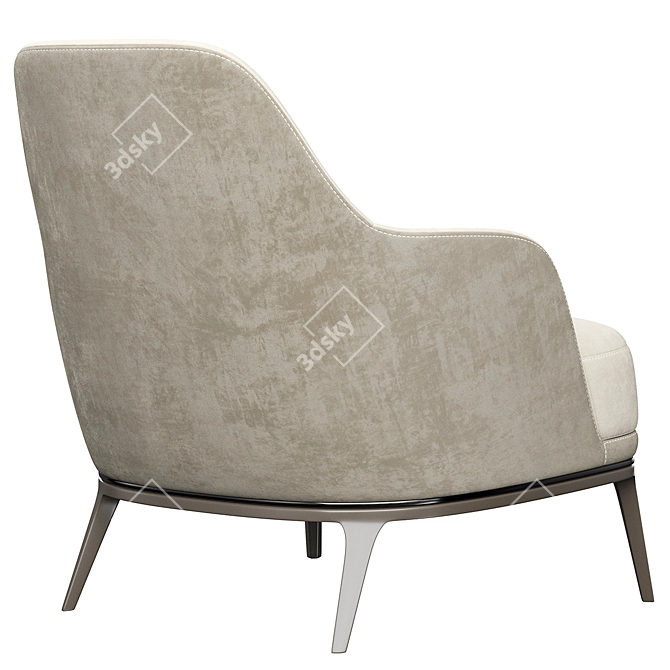 Modern Poly M Armchair - Compact and Stylish 3D model image 4