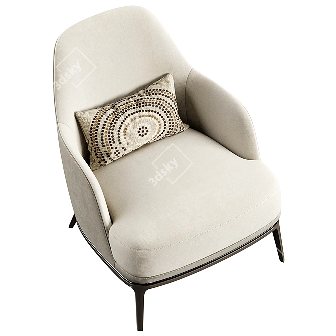 Modern Poly M Armchair - Compact and Stylish 3D model image 5