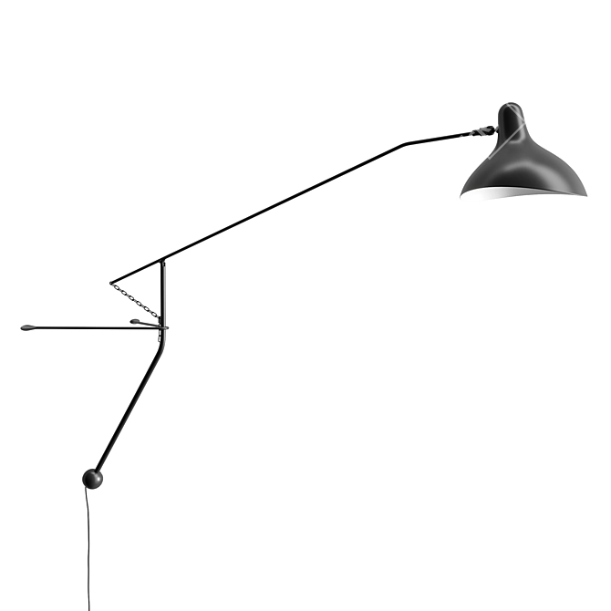 DCW Mantis BS2 Wall Lamp: Versatile and Stylish 3D model image 1