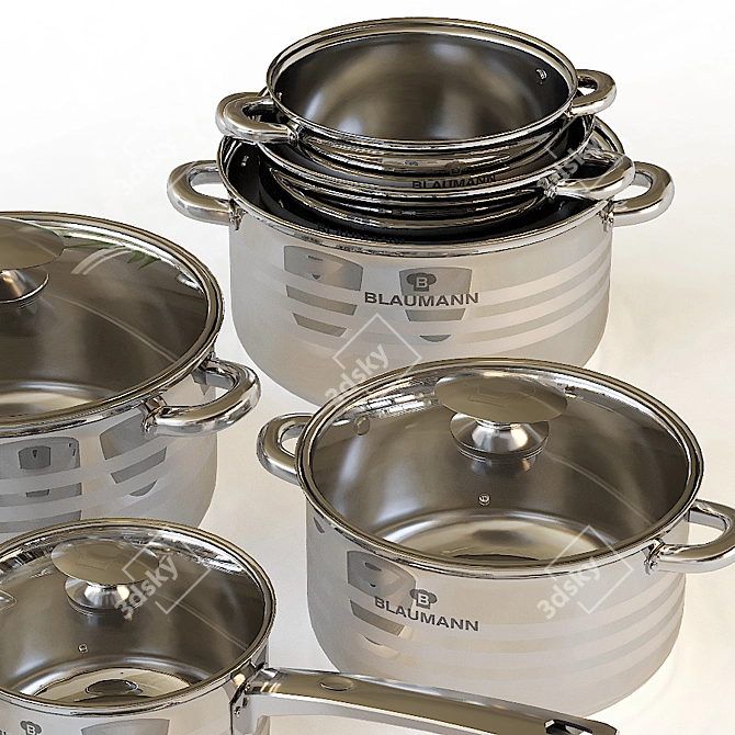 Blaumann Jambo Pot Set: Gourmet Delight! 3D model image 3