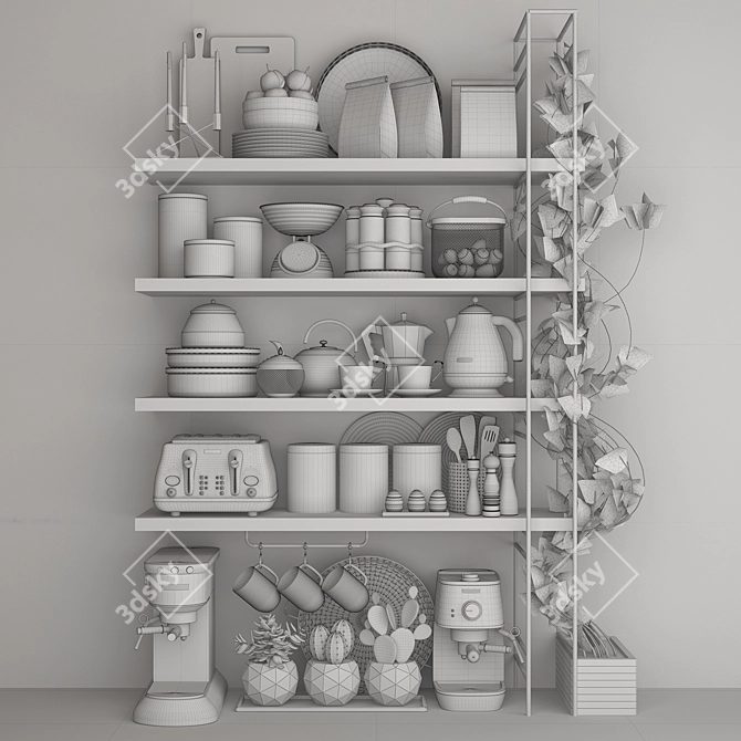 Premium Kitchen Set: High-Quality, Compatible, Stylish 3D model image 5