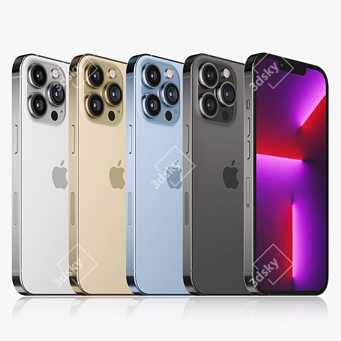 Stunning Apple iPhone 13 Pro 3D model image 1