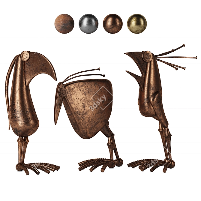 Bird Sculptures: Inspired by Kircher 3D model image 2