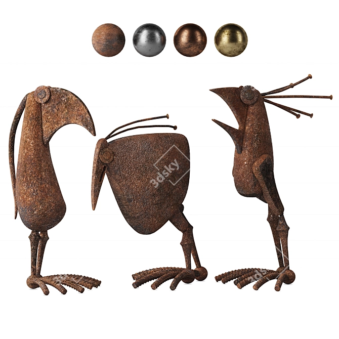 Bird Sculptures: Inspired by Kircher 3D model image 4