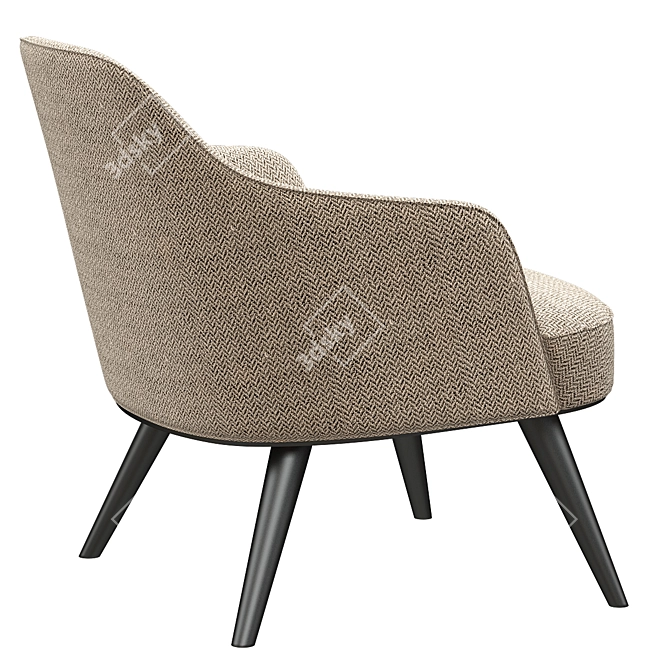 Sleek Jane Armchair: Modern metal base 3D model image 3