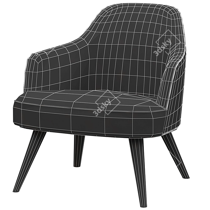 Sleek Jane Armchair: Modern metal base 3D model image 4