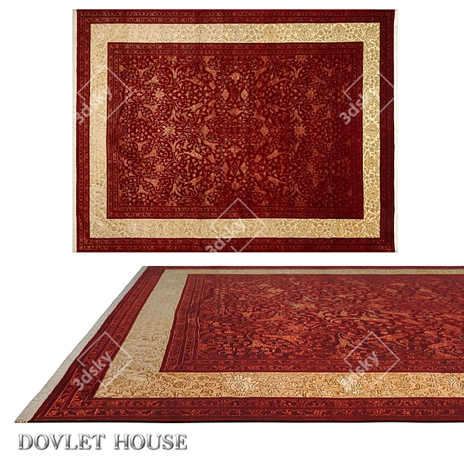 Dovlet House Silk Wool Rug (Art.16217) 3D model image 1