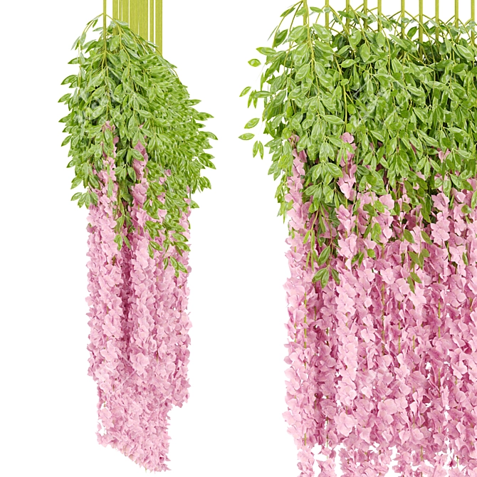 Artificial Hanging Flowers: Lifelike Home Decor 3D model image 3