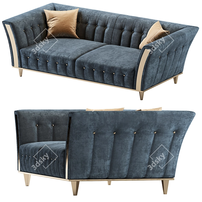 Elegant Diamante Sofa 3D model image 2