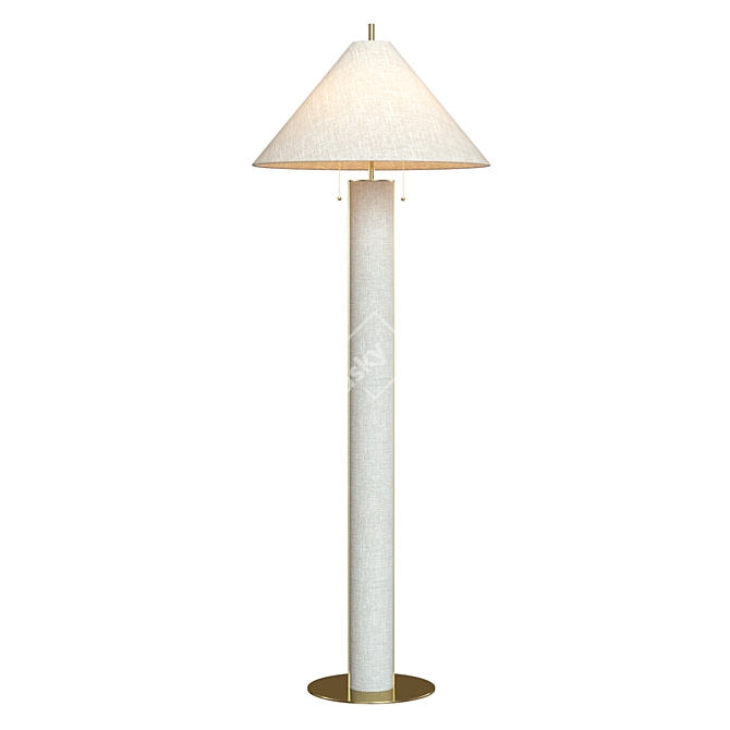 Elegant Remi Natural Linen Lamp 3D model image 1