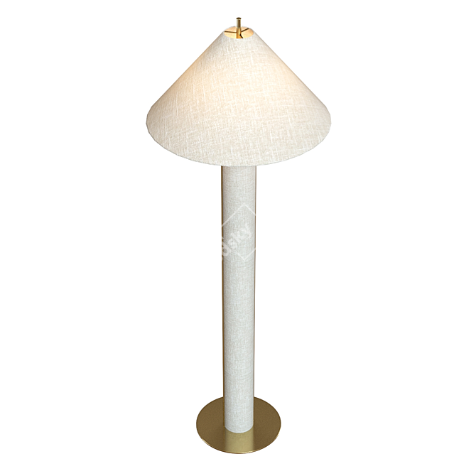 Elegant Remi Natural Linen Lamp 3D model image 2