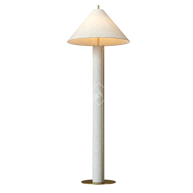 Elegant Remi Natural Linen Lamp 3D model image 3